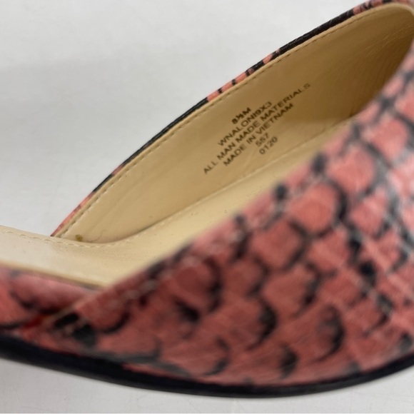 Nine West Ankle Strap Shoes Pink Alisa Pointed Toe SnakeSkin Pumps New - Picture 7 of 9
